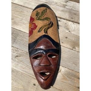 African Teak Wood Wooden Hand Carved Plaque 18”x6”